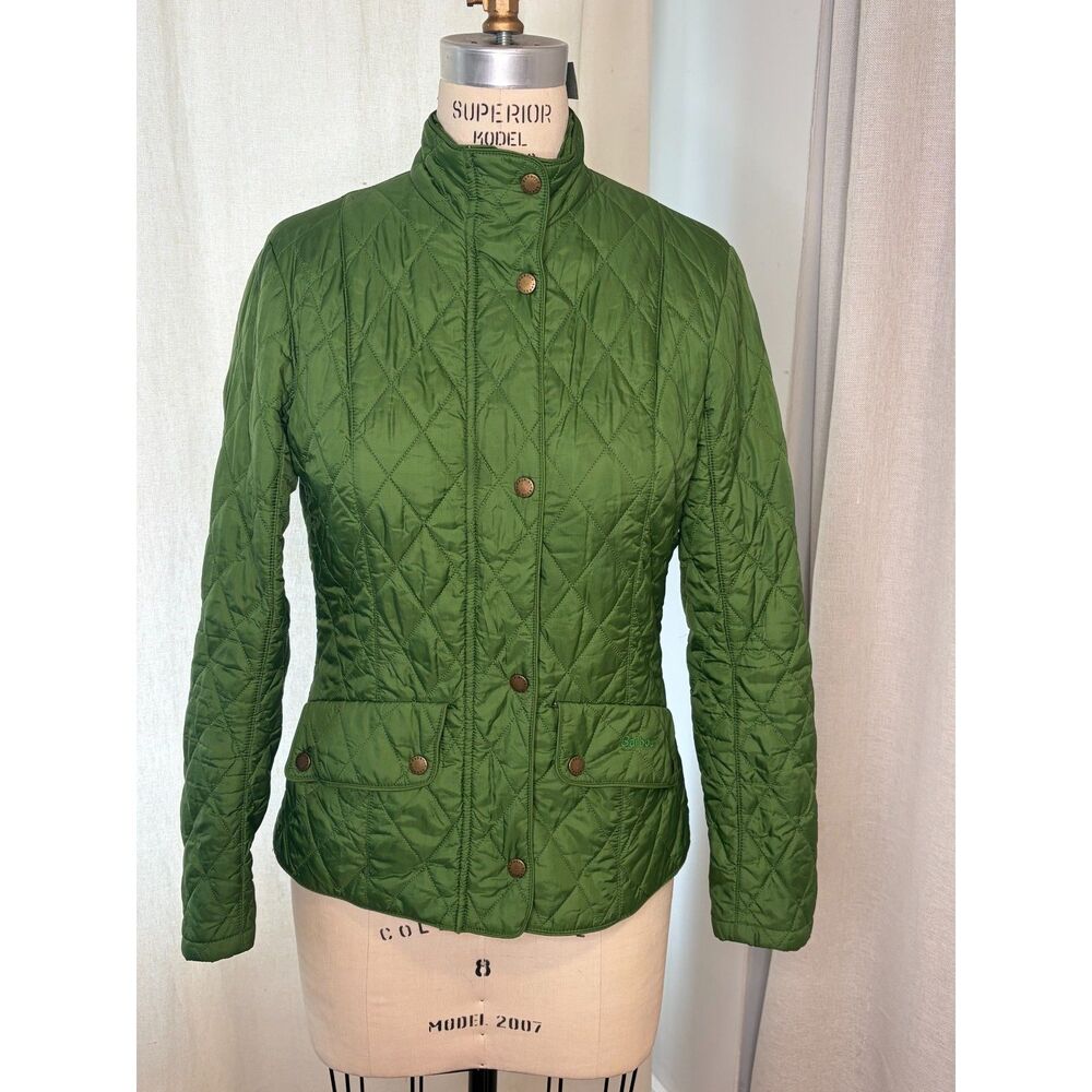 Barbour Women's Flyweight Cavalry Quilted Jacket Green Size 6
